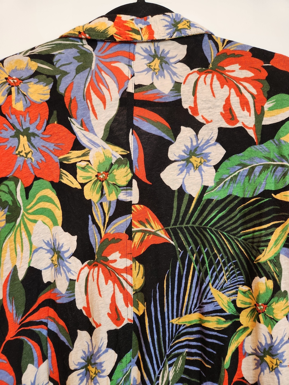 C&C California Tropical Floral Linen Blend V-Neck Dress Cap Sleeve Size M Resort - Picture 7 of 14